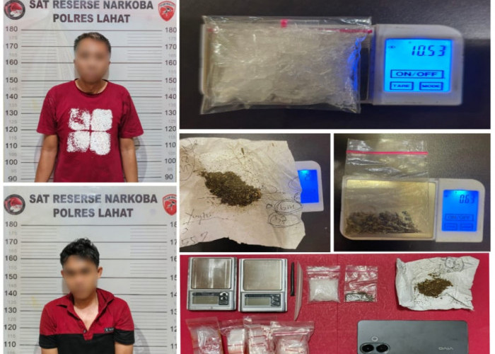 Polres Lahat Bongkar Dugaan Jaringan Peredaran Sabu dan Ganja di Pasar Bawah