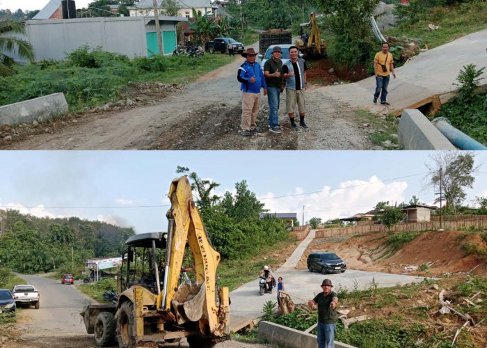 PT AP Bantu Ratakan Jalan Kabupaten di Tanjung Payang, Sinergi Perusahaan-Pemerintah Desa di Lahat