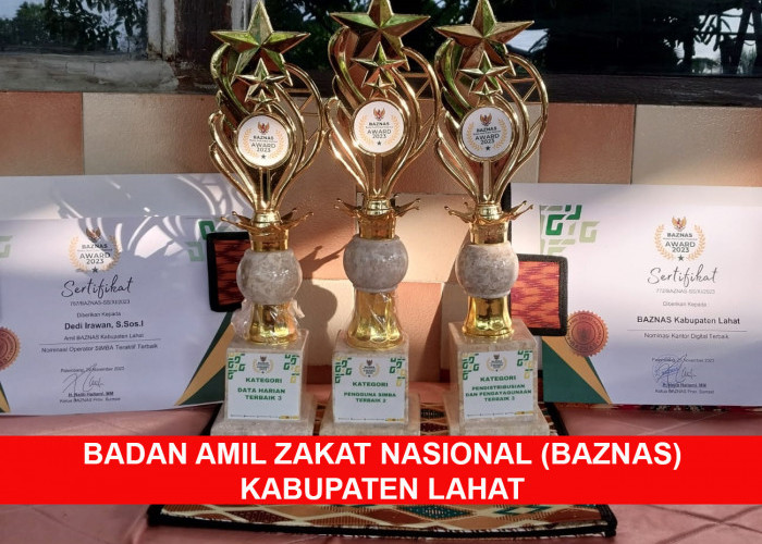 Baznas Lahat Terima Penghargaan pada Acara Rakorda dan Baznas Award Provinsi Sumsel