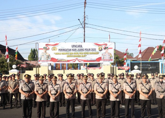 Polres Lahat Gelar Upacara Hari Juang Polri, Semangat Juang Polri untuk Masyarakat Menuju Indonesia Maju