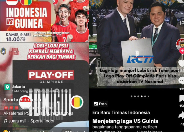 Live TV Nasional Indonesia vs Guinea, Ketua PSSI Erick Thohir Berhasil Lobi FIFA dan Prancis Olimpiade Prancis