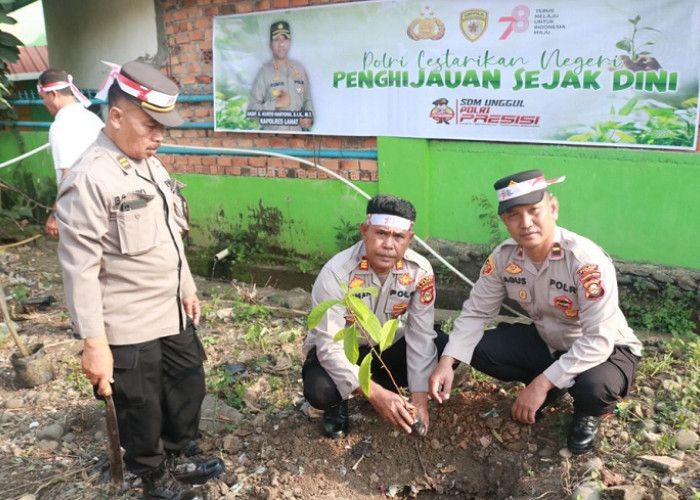 Kabag SDM Kompol Sutrisman Wakili Kapolres Lahat Pimpin Penanaman Pohon