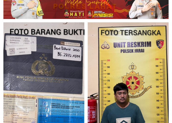 Pinjam Motor Tidak Dikembalikan, Jajaran Unit Reskrim Polsek Jarai Berhasil Ungkap Kasus Penggelapan Motor