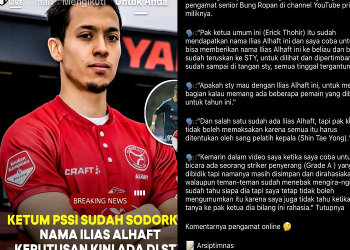 Pemain Kualifikasi Piala Dunia 2026 Timnas Indonesia Ditangan Shin Tae Young, Ketua PSSI Sodorkan Ilias Alhaft