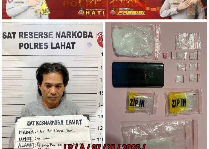 Pengedar Narkoba Desa Karang Baru Terciduk Satres Nakoba Polres Lahat