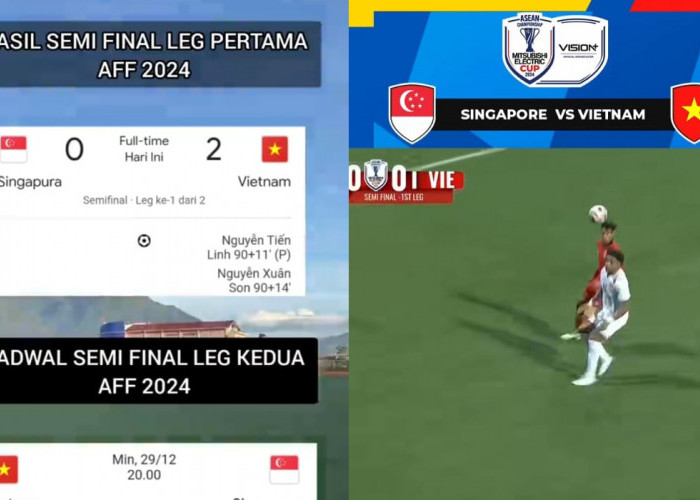 Hasil Pertandingan Semifinal Piala AFF 2024, Singapura vs Vietnam, Negeri Singa Telan Kekalahan 2-0 Leg 1