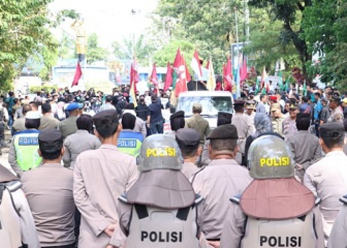 Polres Lahat Polda Sumsel Kawal Pengamanan Aksi OKP dan Ormawa