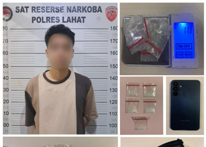 Lima Paket Sabu dan Satu Tersangka Diamankan Satresnarkoba Polres Lahat Polda Sumsel