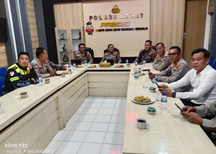 Polres Lahat Ikut Anev Unras Bersama Astama Ops Kapolri Komjen Pol Padil Imran SIK MH