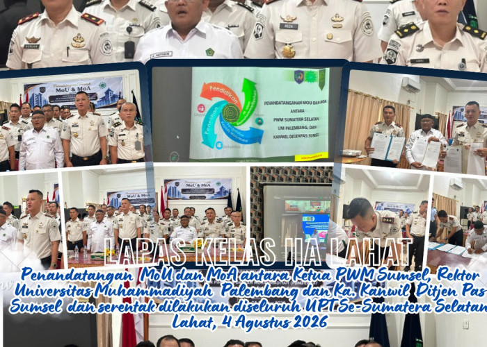 Lapas Kelas IIA Lahat dan Muhammadiyah Teken Kerja Sama Pembinaan Warga Binaan