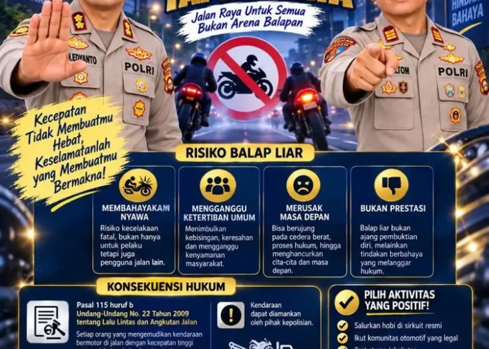 Balap Liar Bukan Gaya, Tapi Bahaya, Polisi Imbau Generasi Muda Utamakan Keselamatan