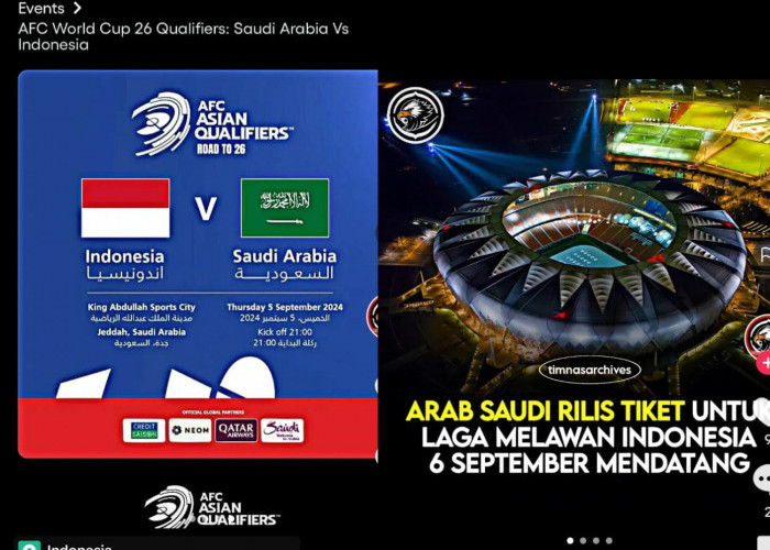 Harga Tiket Pertandingan Indonesia vs Arab Saudi, Rp41 Ribu hingga Rp2 Jutaan, Kualifikasi Piala Dunia 2026