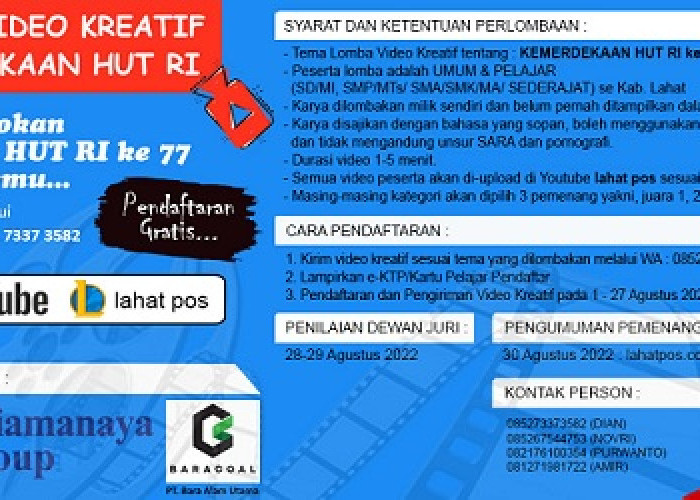 Mari Daftar Lomba Video HUT RI ke 77