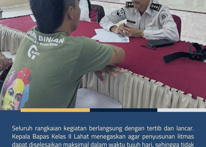 Bapas Kelas II Lahat Lakukan Litmas Reintegrasi untuk 22 Narapidana di Lapas Muara Enim