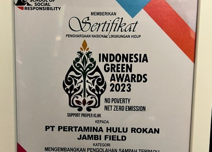 KKKS Pertamina EP Jambi Field Raih Penghargaan Indonesia Green Award (IGA) 2023