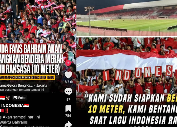 Fans Bahrain Dukung Indonesia, Bentangkan Bendera 10 Meter, Kualifikasi Piala Dunia 2026