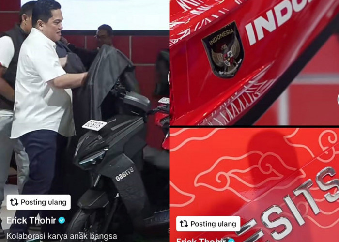 Keren, Ketua PSSI Erick Thohir Luncurkan Motor Gesits Jersey Timnas Indonesia, PSSI Kerja Sama PT GSI