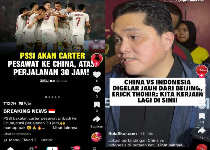 Solusi Erick Thohir Atasi Pemain Kelelahan, Indonesia vs China, Carter Pesawat, Kualifikasi Piala Dunia 2026