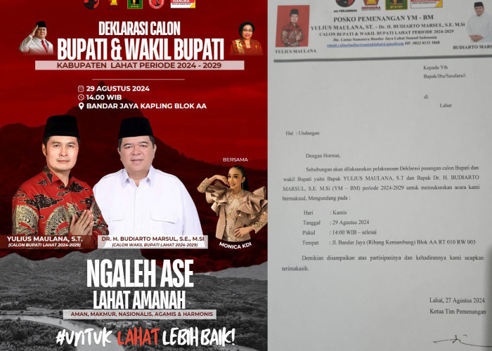 Yulius Maulana Pilih Tempat Kelahiran, Deklarasi Pasangan YMBM, Calon Kuat Bupati Lahat 2024-2029