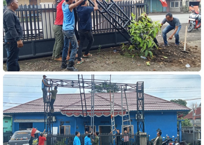 Kantor Desa Gunung Kembang Akan Semakin Lengkap Dengan Pemasangan Papan Nama Lembaga Desa