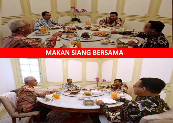 Presiden Jokowi Sampaikan ini Santap Siang Bersama Prabowo, Ganjar, dan Anies di Meja Bundar Istana Merdeka
