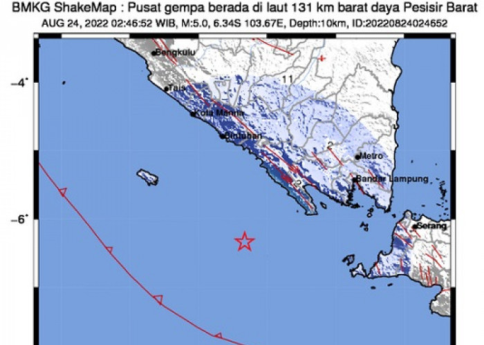 Hari ini Lampung juga Kena Gempa Susulan, Pasca Gempa Kaur Bengkulu