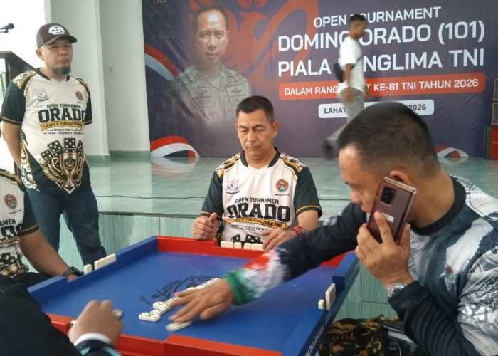 Kasdim 0405/Lahat Buka Open Tournament Domino Orado Piala Panglima TNI