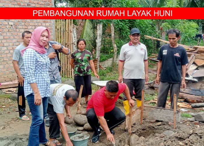 Kades Tanjung Payang Pimpin Peletakan Batu Pertama Pembangunan Rumah Tidak Layak Huni Jadi Rumah Layak Huni