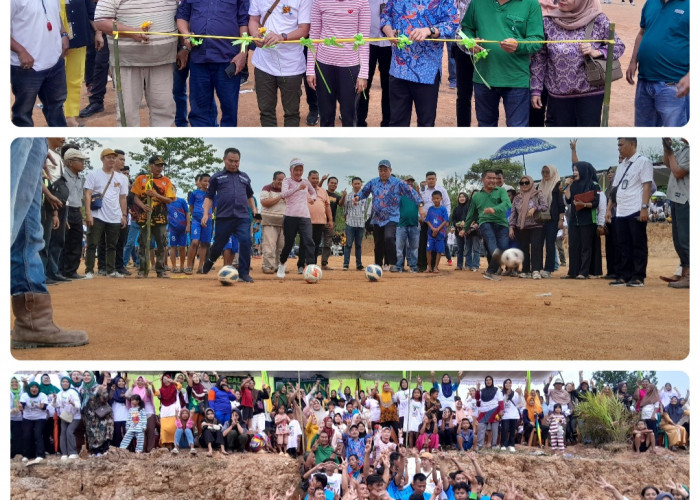 Cabup Cawabup Lahat Bursah-Widia Buka Turnamen Sepakbola Se Kecamatan Gumay Talang Dan Peresmian Lapangan Baru