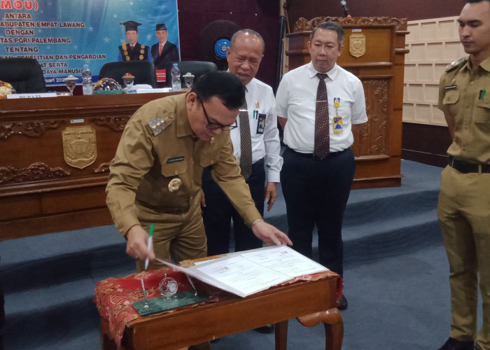Bupati Empat Lawang Tandatangani Nota Kerjasama Dengan Universitas PGRI Palembang