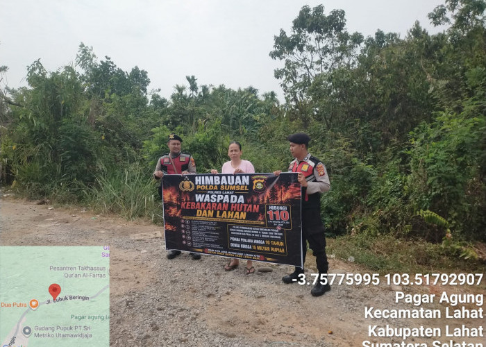 Polsek Kota Lahat Imbau Warga Taati Larangan Bakar Lahan untuk Cegah Karhutla