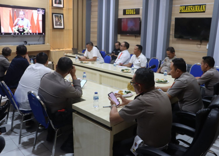 Polres Lahat Mengikuti Zoom Meet Sosialisasi KUHP dan KUHAP bersama Wakil Menteri Hukum