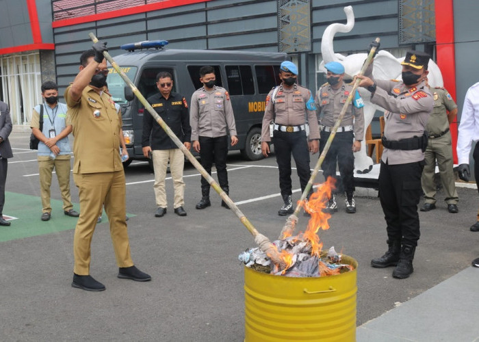 Sebanyak 1.750 Jiwa Nyawa Terselamatkan, Polres Lahat Lakukan Pemusnahan Barang Bukti Narkoba