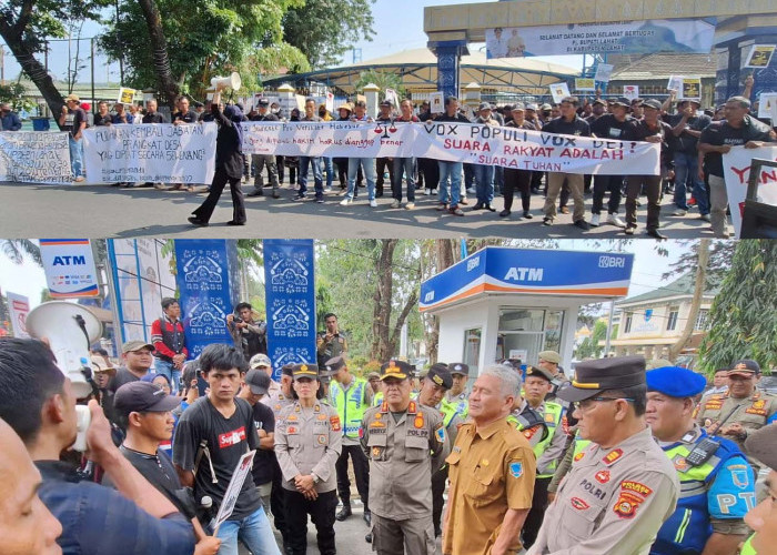 Masa Kerja Kades-Perangkat Desa Tidak Sama, Inilah Dasarnya, Polres Kawal AMPD Geruduk Kantor Bupati Lahat