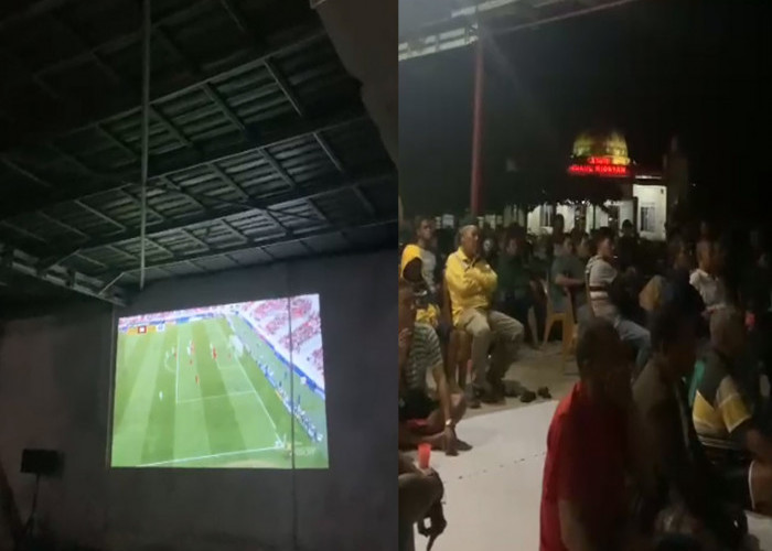 Malam ini Nobar, Irak vs Indonesia Piala Asia U-23 2024 di Depan Rumah Kades Tanjung Payang Lahat