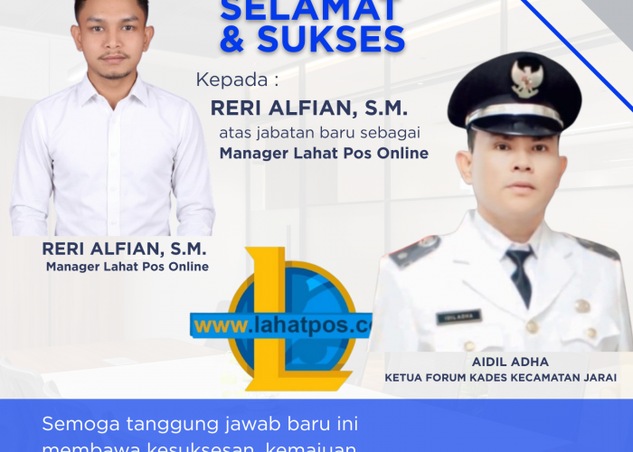 Keluarga Besar Forum Kades Kec Jarai Ucapkan Selamat Atas Jabatan Baru Reri Sebagai Manager Lapos Online