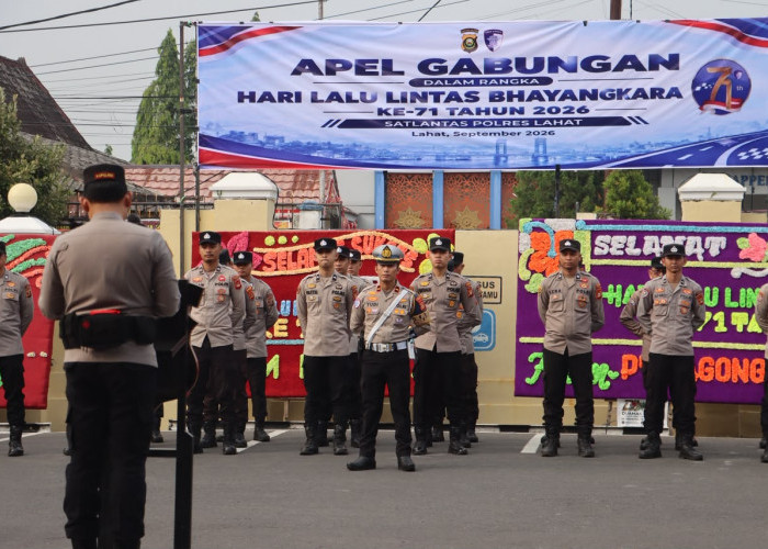 Kapolres Lahat Pimpin Apel Gabungan Hari Lalu Lintas Bhayangkara ke-71