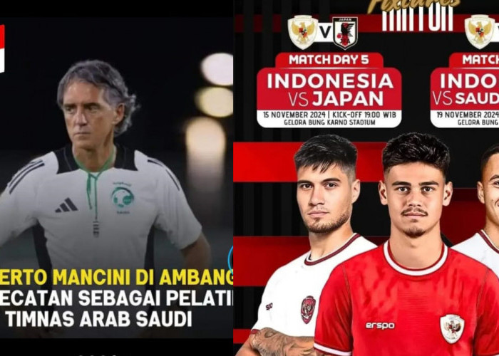 Ujian Berat Roberto Mancini, Arab Saudi Kalah Lawan Indonesia, Kena Pecat, Kualifikasi Piala Dunia 2026