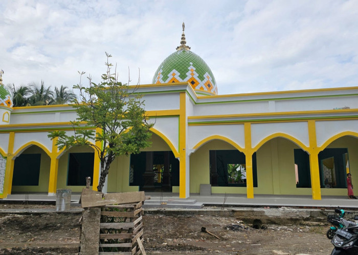 Salah Satu Masjid Megah Dengan Desain Minimalis di Kabupaten Lahat Siap Diresmikan 