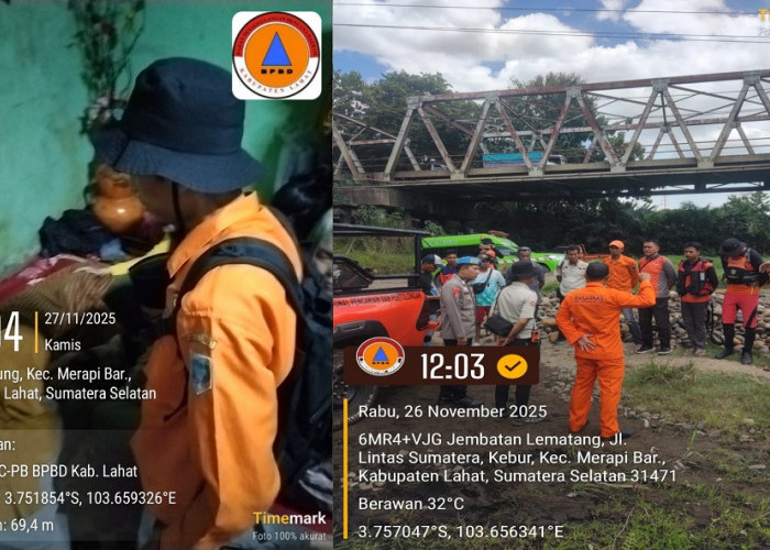 Hari Kedua Pencarian, Tim Gabungan Berhasil Temukan Korban Hanyut di Sungai Lematang