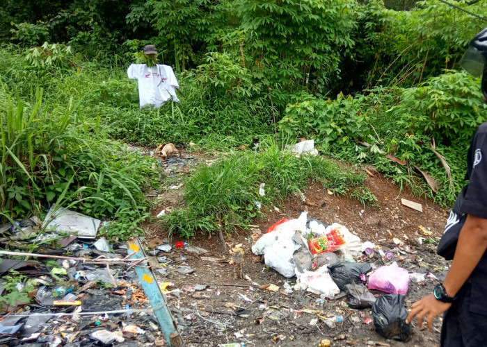 Ada Sosok Ini di Tempat Pembuangan Sampah Jalan Baru Desa Manggul Kecamatan Lahat