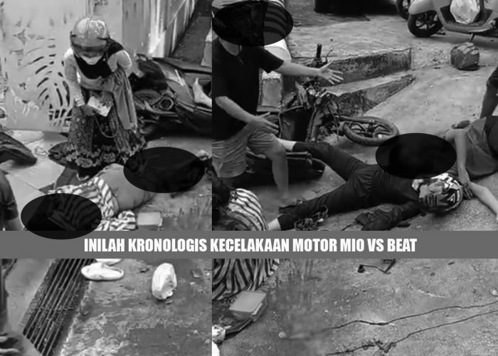 Inilah Kronologis Kecelakaan Motor Mio vs Beat di Simpang Empat Jalan Letnan Alamsyah Lahat, 3 Orang Luka-luka