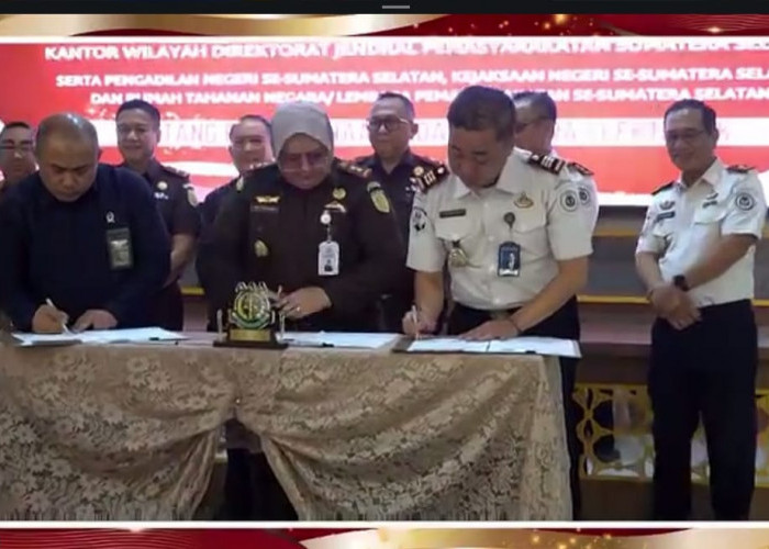 Lapas Kelas III Pagar Alam Teken Kerja Sama Pelaksanaan Sidang Elektronik