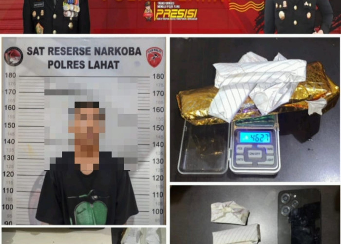 Satres Narkoba Polres Lahat Amankan 4 Paket Ganja dan Satu Tersangka