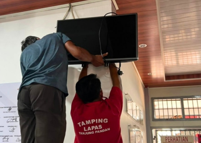 Lapas Tanjungpandan Pasang TV Informasi di P2U, Perkuat Monitoring Petugas dan Warga Binaan
