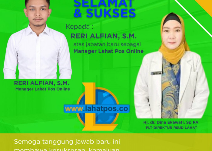 Keluarga Besar RSUD Lahat Ucapkan Selamat Atas Jabatan Baru Reri Sebagai Manager Lapos Online