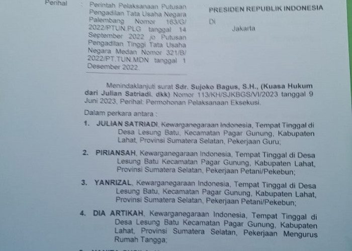 Polemik Perangkat Desa Lesung Batu Belum Tuntas Kades Belum Laksanakan Hasil Putusan PTUN Medan dan Palembang