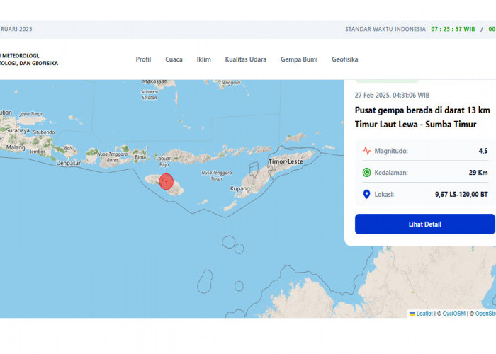 Lahat Diguyur Hujan, Prakiraan Cuaca BMKG Kategori Hujan Ringan, Sumba Timur Kena Gempa