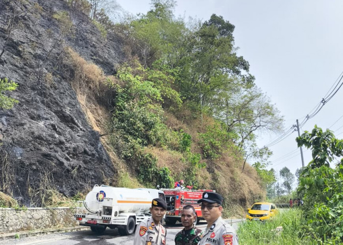 Cegah Api Meluas, Polsek Pulau Pinang Bersama BPBD Lahat Padamkan Kebakaran Lahan