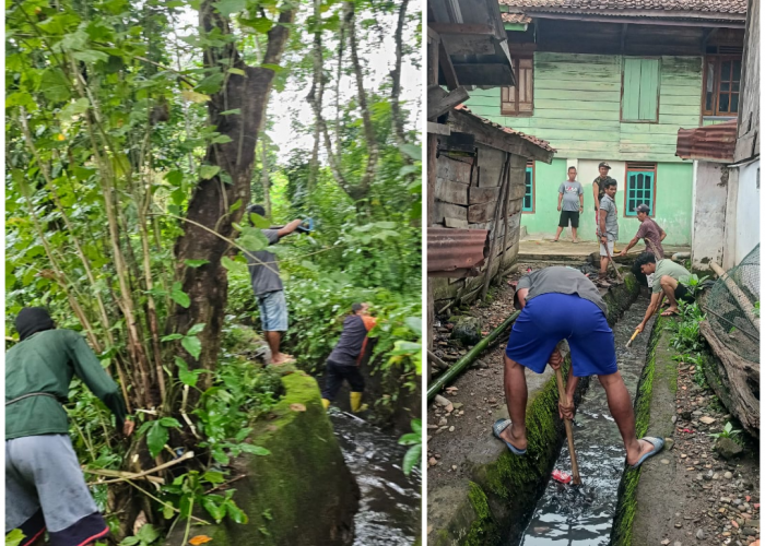 Warga Desa Banjar Sari Tetap Semangat Gotong-royong Meski Bulan Ramadhan, Ini Salah Satunya